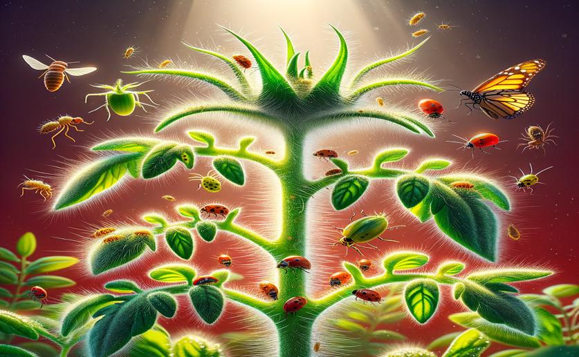 Tomato Plant Hairs Affect Pests and Their Predators