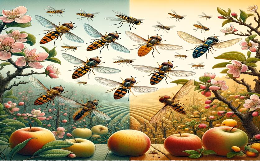 Seasonal Diversity of Hoverflies in Apple and Peach Orchards