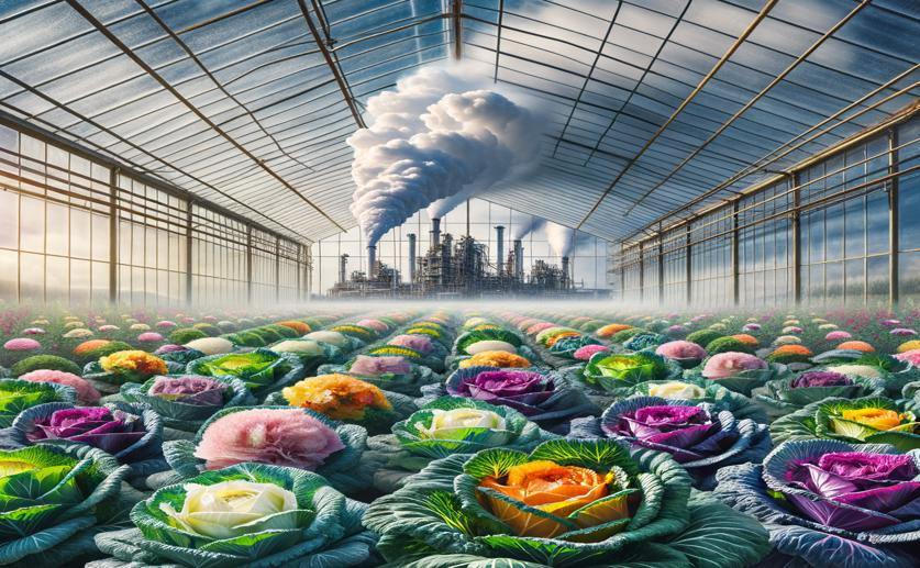 Greenhouse Gas Emissions and Factors in Different Flowering Cabbage Varieties