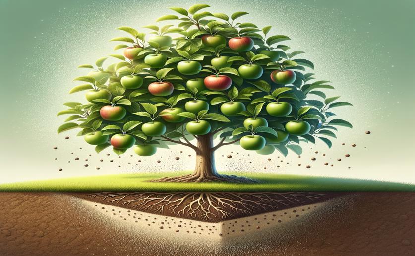 Beneficial Soil Additives Improve Apple Tree Health and Natural Defenses