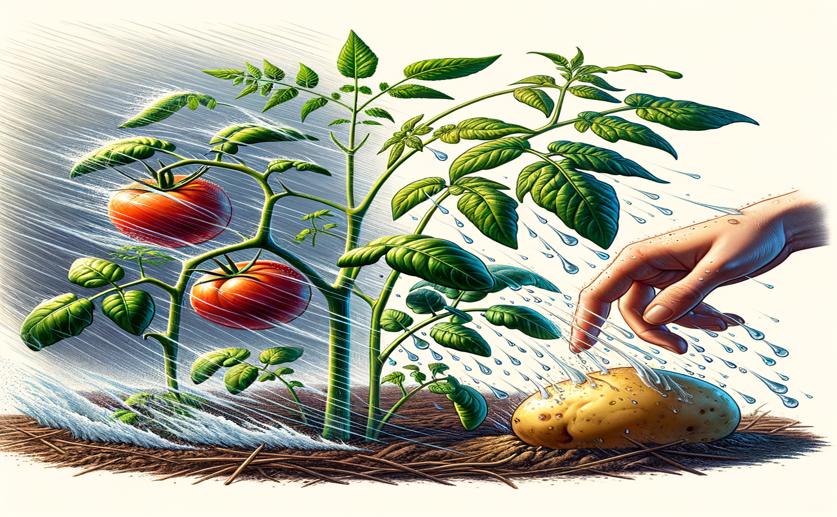 How Tomato and Potato Plants React to Rain, Wind, and Touch