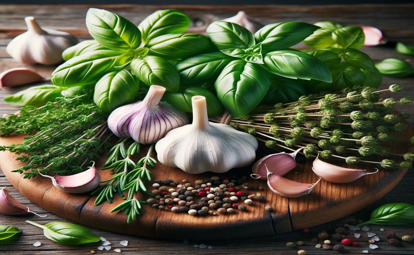 Study Confirms Garlic, Basil, and Thyme Are Promising for Improving Food Safety