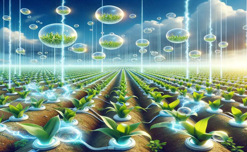 Electric Field Air Bubbles Improve Crop Growth with Less Fertilizer