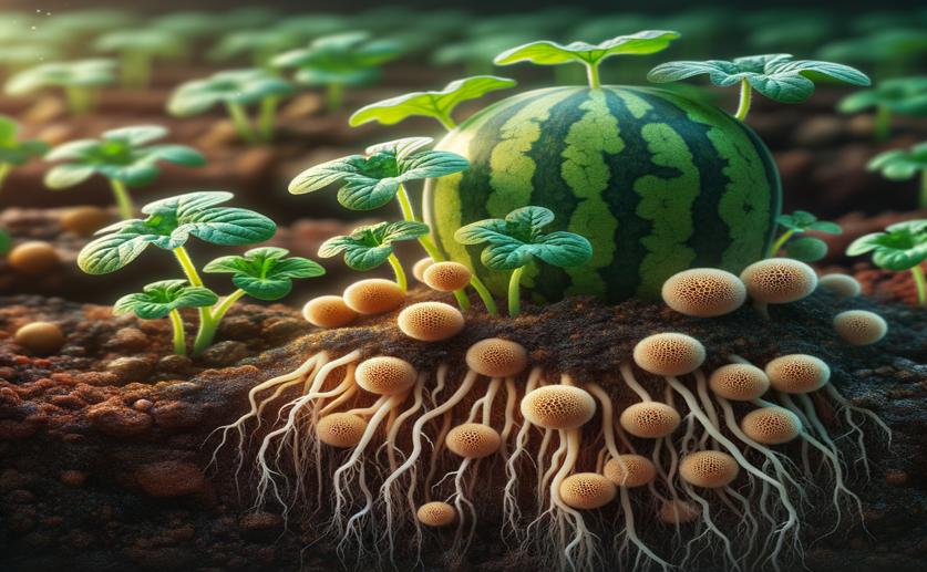 Natural Soil Fungi Help Watermelon Plants Fight Disease and Improve Soil Health