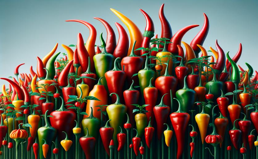 Genetic Study Identifies Key Traits in 182 Types of Upward-Growing Chili Peppers