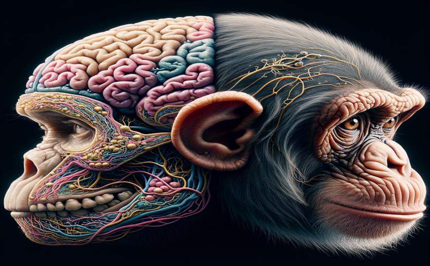 Comparing Brain Structure Connections in Humans and Chimps