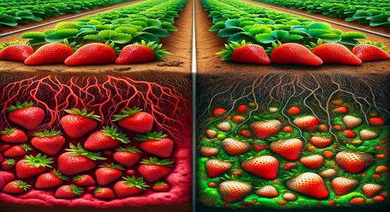 How Bacteria Communities Form in Healthy and Unhealthy Strawberry Farms