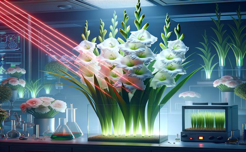 How Lasers Affect Growth and Genes in White Gladiolus Flowers